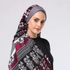 Color floral watermark Muslim Islamic headscarf, Turkish Arabian high quality multicolor printed cotton scarf shawl