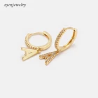 Wholesale 2020 new fashion 26 letters of alphabet 18k gold plated CZ charms Letter initial earrings