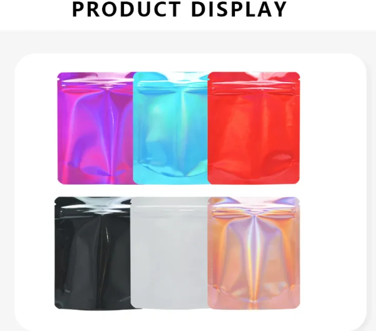 Custom Resealable Transparent Window Holographic Resealable Ziplock