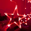 Xmas Star Shaped String Lights with 138 LED Beads Icicle Light Wedding Christmas Curtain Decor