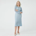 Dress High End Special Design Sheer Sexy Women Knit Sweater Dress