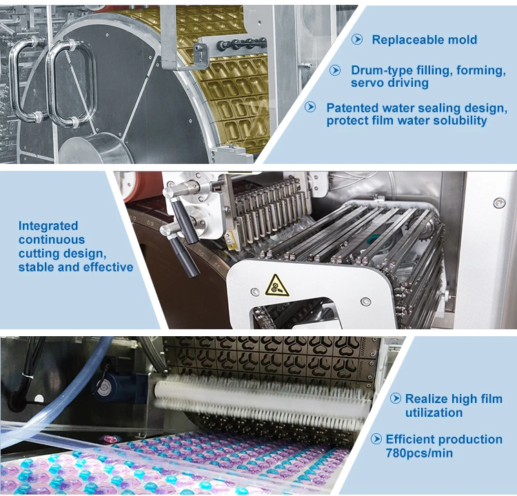 High speed 5-30g liquid laundry detergent pods packaging machine washing capsules/dose filling machine