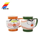 Novelty Fine Enamel Flower Pot Shape Ceramic Pot Belly Mug