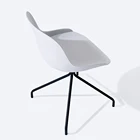 Fashion metal frame office staff chair without wheels