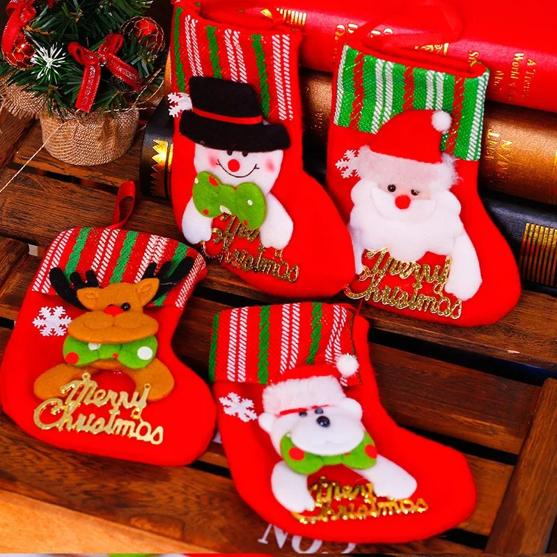 christmas stocking mini sock santa claus candy gift bag xmas