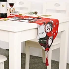 Hot Sale Christmas Polyester Table Runner With Tassel Xmas Ornaments Boutique