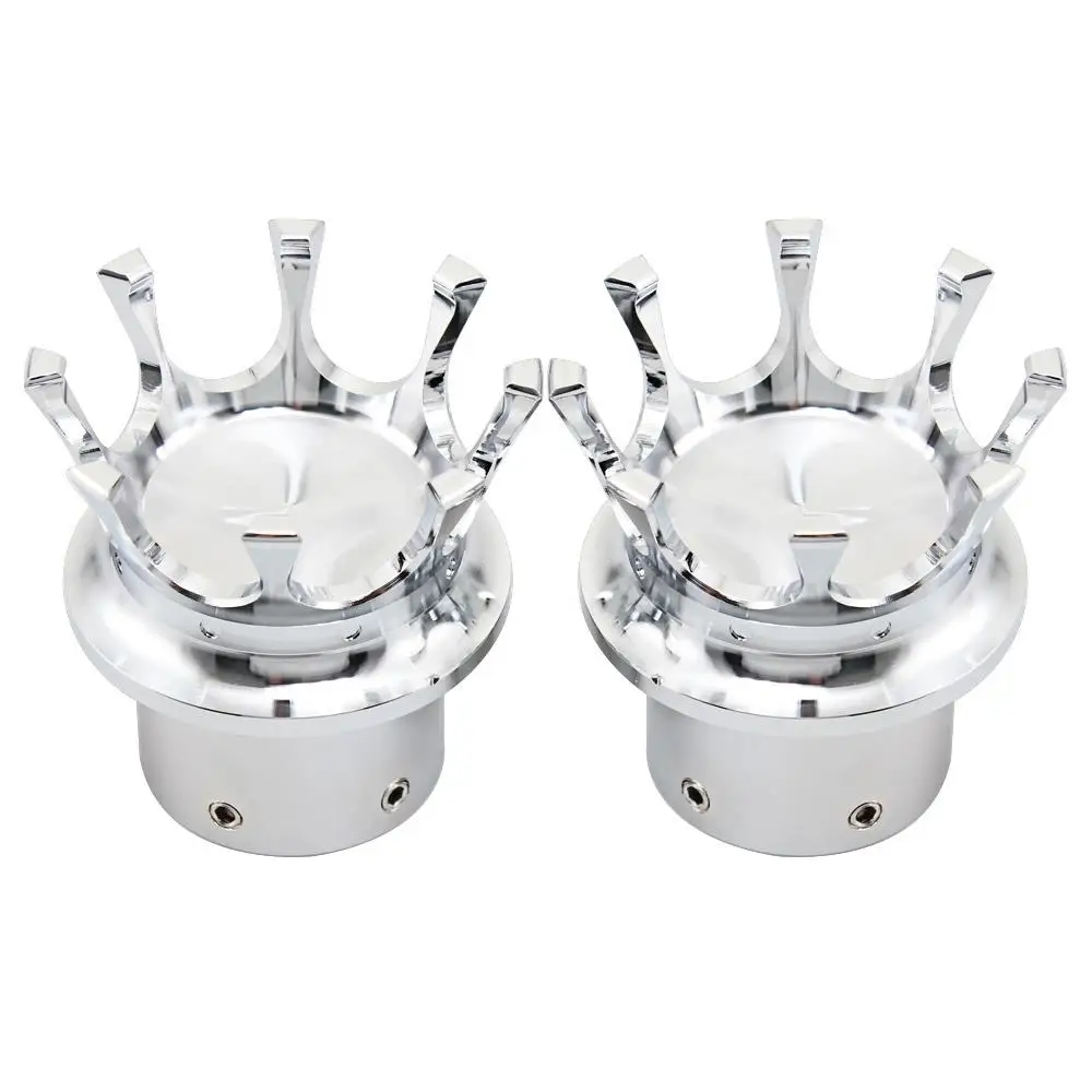 Motorcycle Front Axle Nut Covers Bolt Cap Chrome Black Crown Aluminum For Harley Sportster XL883 XL1200 Dyna Touring V-Rod CVO