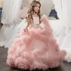 Breathable Girl Princess Dress Multi-Layer Lace Yarn Girl Party Princess Twirl Dress Girl Princess Dress