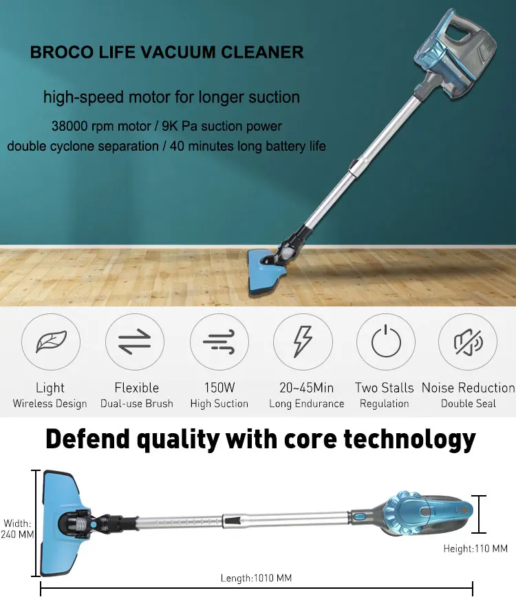 Powerful Cordless Vacuum cleaner with Removable Battery