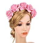 Fashion Bohemia Style Rose Flower Headbands Floral Crown Hairband Wedding Hair Garland Bridal Girls Hair Accessories