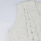 20ALW232 Womens knit sweater big cable handmade tape v neck sleeveless vest
