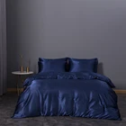 Bedding Bed Sheet 2020 Trending Products OEKO-TEX Deep Blue Luxury Silk Bedding Set Bed Sheets Duvet Cover For Home