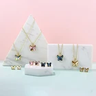 SET-2 Xuping Crystals from Swarovski 14k gold color plated butterfly style fashion women jewelry set