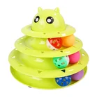 6 Toys Roller 3 Level Towers Tracks Roller With 6 Colorful Ball Interactive Puzzle Cat Toys