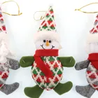 Doll 23cm Tree Hanging Christmas Product Santa-Claus Snowman Bear Deer Doll With Scarf For Christmas Fabric Gift