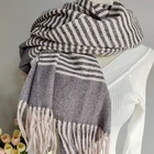 2019 Newest Hot Sale Scarf Women Horizontal Stripe Design Yarn Dyed Long Size Good Quality Women Winter Scarf