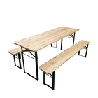 High quality Folding Beer Table and Benches Outdoor Portable Foldable Wooden Beer Garden Set size 200x70x70cm