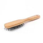 BA-6040 Custom Logo Bamboo Curved Wave Hair Lice Scalp Massage Comb For All Hair Types