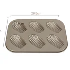 Gold 6 Cups Scallop Shaped Muffin Pan Madeleine Pan Bakeware Cupcake Pan