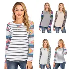 Womens Striped Sweatshirt Tunic Tops Long Sleeve Casual Crew Neck Blouse T Shirt Top