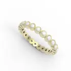 Jewelry Women Gold Stainless Steel Jewelry Eternity Band White Pearl Ring