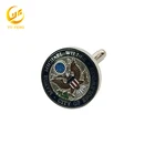 Promotional Gift Customized Round Engraved Stainless Soft Enamel Men Cufflinks
