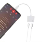 Adapter 2 In 1 Dual Ports Headphone Audio Aux Adapter Converter For Iphone
