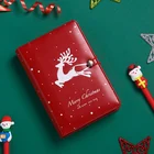 Santa Claus and deer design a6 pu leather gift notebook set for Christmas day