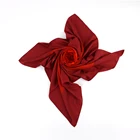 wholesale 90x90cm print red square shawl polyester silk satin lady square custom made scarf