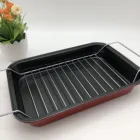 Non stick cookie sheet rectangle bake pan set with grill