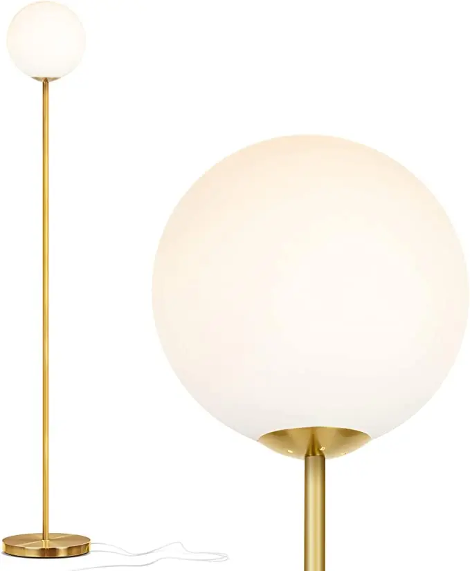 Mid Century Modern Standing Lighting Glass Globe Floor Lamp for Living Rooms Bedroom &Office