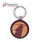 Promotional souvenir gift custom wood keychain sublimation couple wooden key holder blank wooden keychain