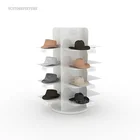 4-Sided Display Stand Hats Metal Shelf Hats Rack for Retail Store