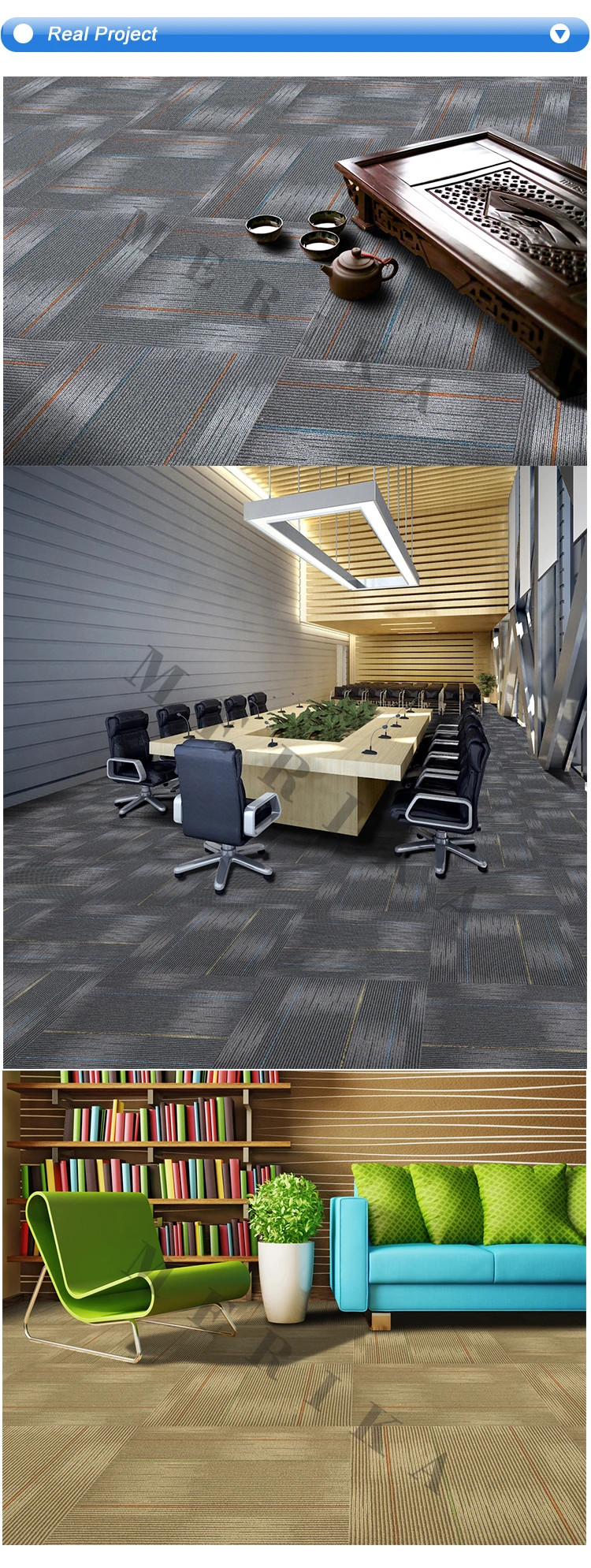 High demand PP durable office office building carpet tiles waterproof carpets