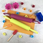 Environmental protection materials colorful Kitchen accessory rolling pin of silicone and PP for dumpling