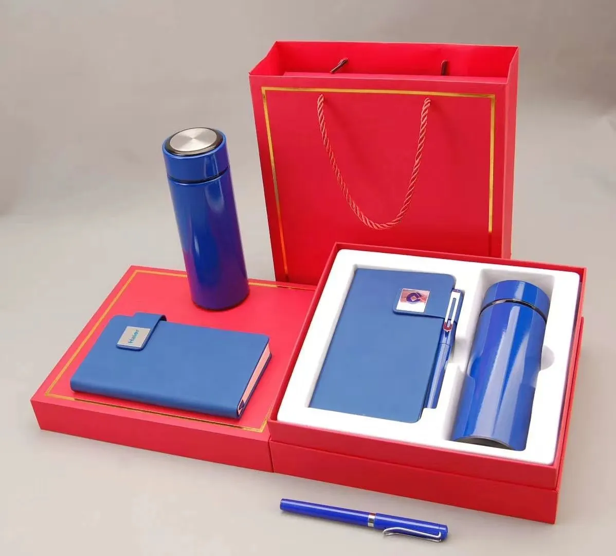 2021 business a6 notebook diary with pen and vacuum cup gift set