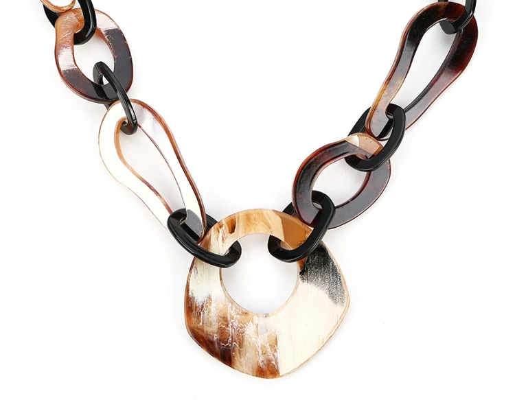 Custom chunky women long chain link acrylic necklace