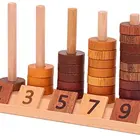 Wooden Montessori Counting Toy for Kids Mathematics Math Toys Number Blocks Shape Sorter Preschool Teaching Tool