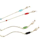 Pearl Necklace 2020 Fashion Pearl Sunglass Loop Clip Necklace Womens Woven Letter Eyewear Chain Necklace