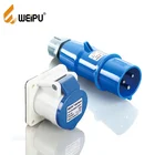 Weipu TYP231+TYP5601 IP44 waterproof 16A connector 220V Rated Voltage 3 phase male female plug socket