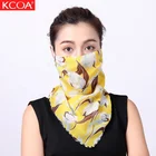 KCOA Newest Women Multi-function Short Scarf Bandana Chiffon Silk Neck Gaiter Sunscreen Breathable Hijab