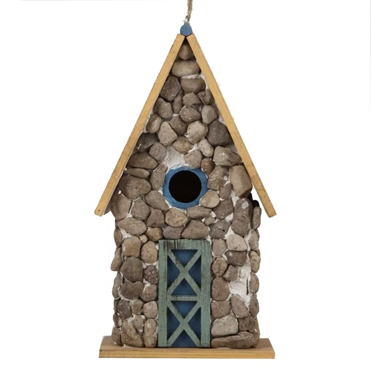 weatherproof country house woodland cabin birdhouse wild bird