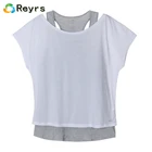 RTS Good Quality Custom Blank T Shirt Printing Fitness Clothing White 2 Set Shirts for Women