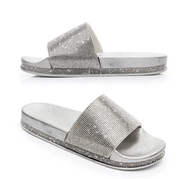 ladies silver slippers