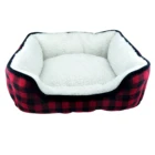 Custom Wholesale Cute Plush slumber Pet Dog Bed,new Design Private Label Soft Luxury square 19" Pet Dog Bed