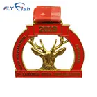 Online Wholesale Shop Deer Head Metal Marathon Running Epoxy Medallion