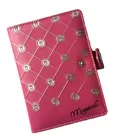 Custom Chinese Card Holder Unisex PU Leather Wallet in Pink