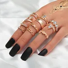 Ring For Women Rings 2020 Fashion Jewelry Butterfly Nail Ring 11-piece Diamond Petal-shaped Star Ring For Women