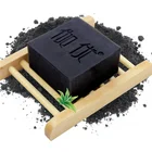 Herbal goat's milk bamboo charcoal black soap face whitening handmade soap