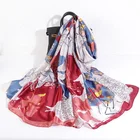 Silk Scarf New Arrival FENNYSUN 90x180 Multicolor Irregular Graphics Wrap Silk Long Sun Proof Paint Printed Scarf